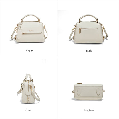 FOXER Elegant Women's Handbag In Genuine White Leather