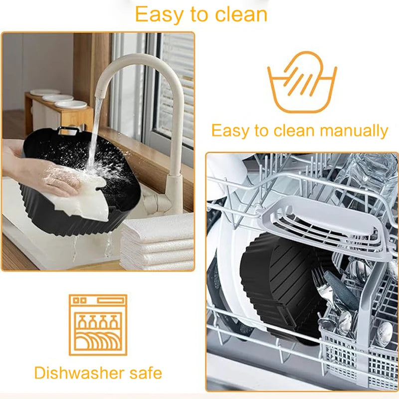 Premium 23cm Silicone Air Fryer Basket Liner for Ninja 180,Cosori 5.5L/6L/6.1L, Phi Series 2000 6.2L Na230