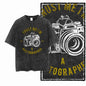Washed Distressed Men's Photographer T-Shirt Photography Black Cotton Camera Lover Graphic Print Cotton Tee Shirt G75