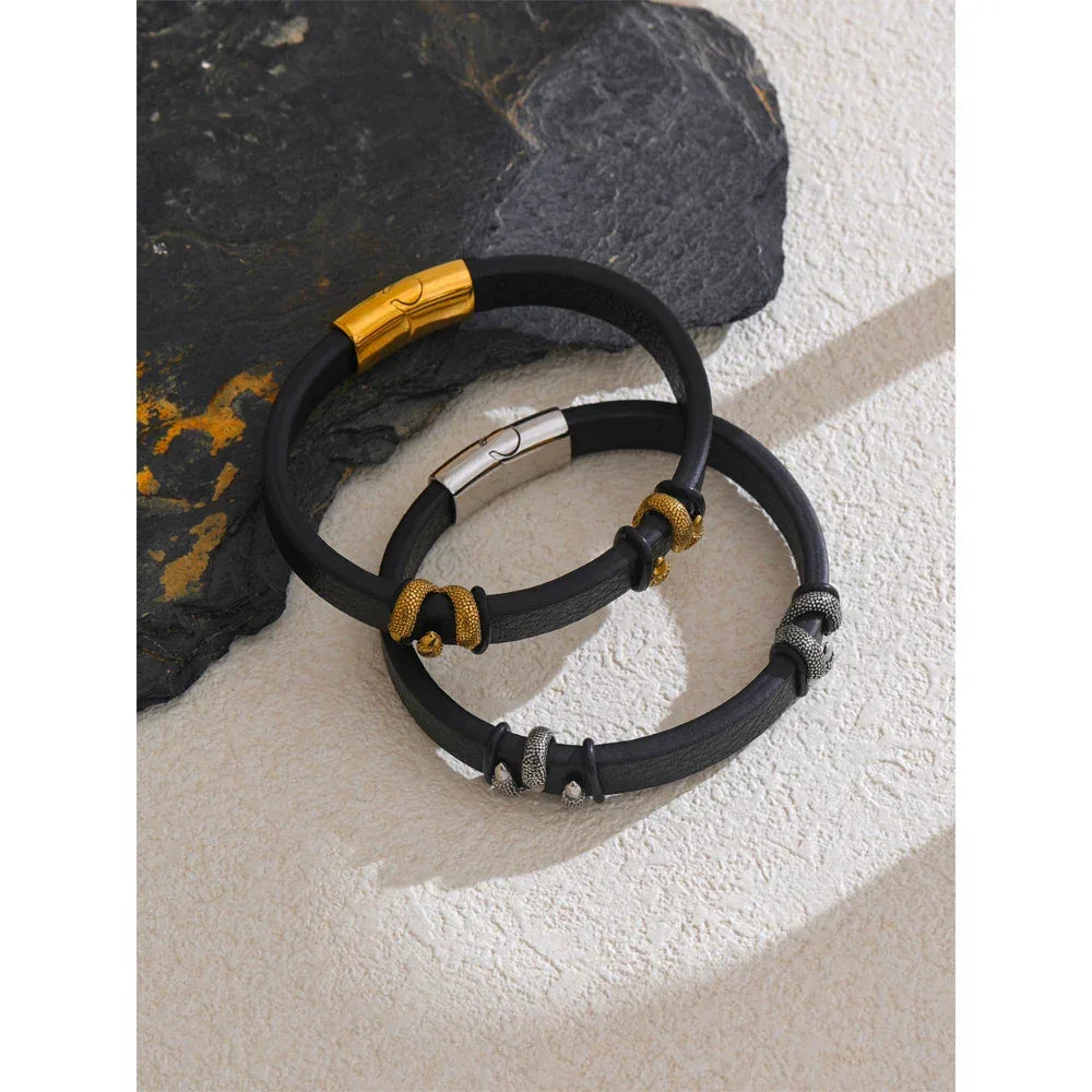 64mm Stylish Unique Leather Metal Claw Bracelet Bangle - ShopHub