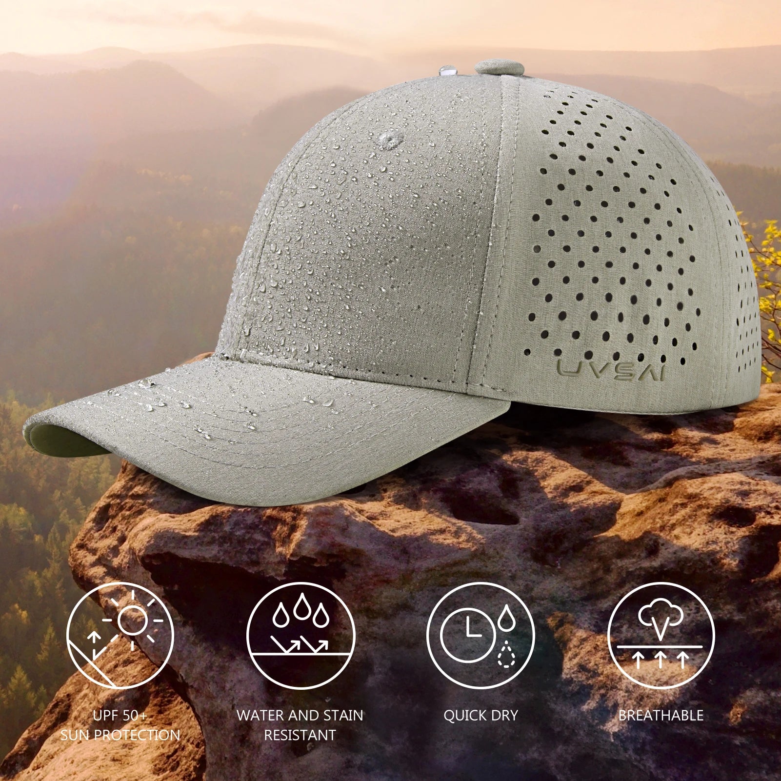 UPF 50+ Performance Water Resistant Baseball Cap