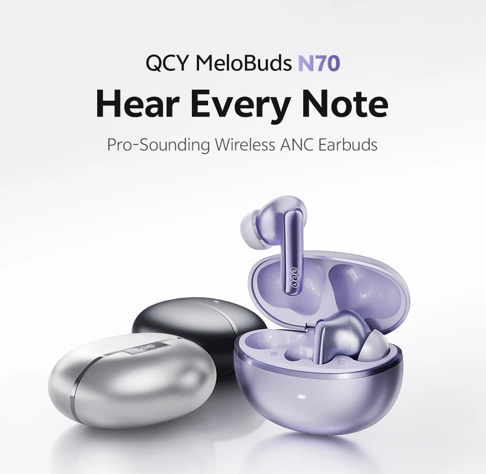 QCY HT18 Wireless Earbuds Bluetooth 6.0 with Hi-Res LDAC, Adaptive ANC, Dual-Driver Design, and In-Ear Detection - ShopHub