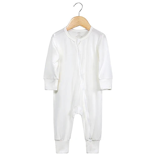 Kids Tales Quiet Days Bamboo-Blend Zip Baby Romper