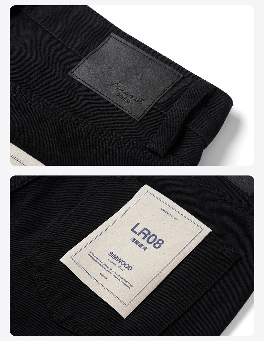 SIMWOOD 2026 Spring New Loose Relax 11.3oz Washed Vintage Jeans Men Plus Size Denim Trousers