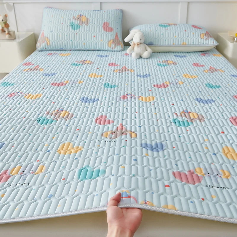Cooling silk mattress pad set from ShopHub NZ, designed to keep you comfortable and cool during summer nights.