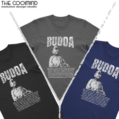COOLMIND U0003 Buddha Statue Graphic Cotton Tee