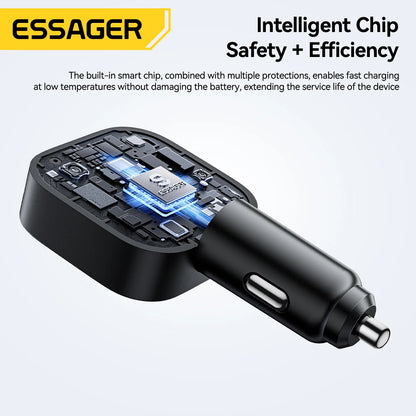 Essager 45W Car Charger – Fast, Multi-Device Charging On The Go