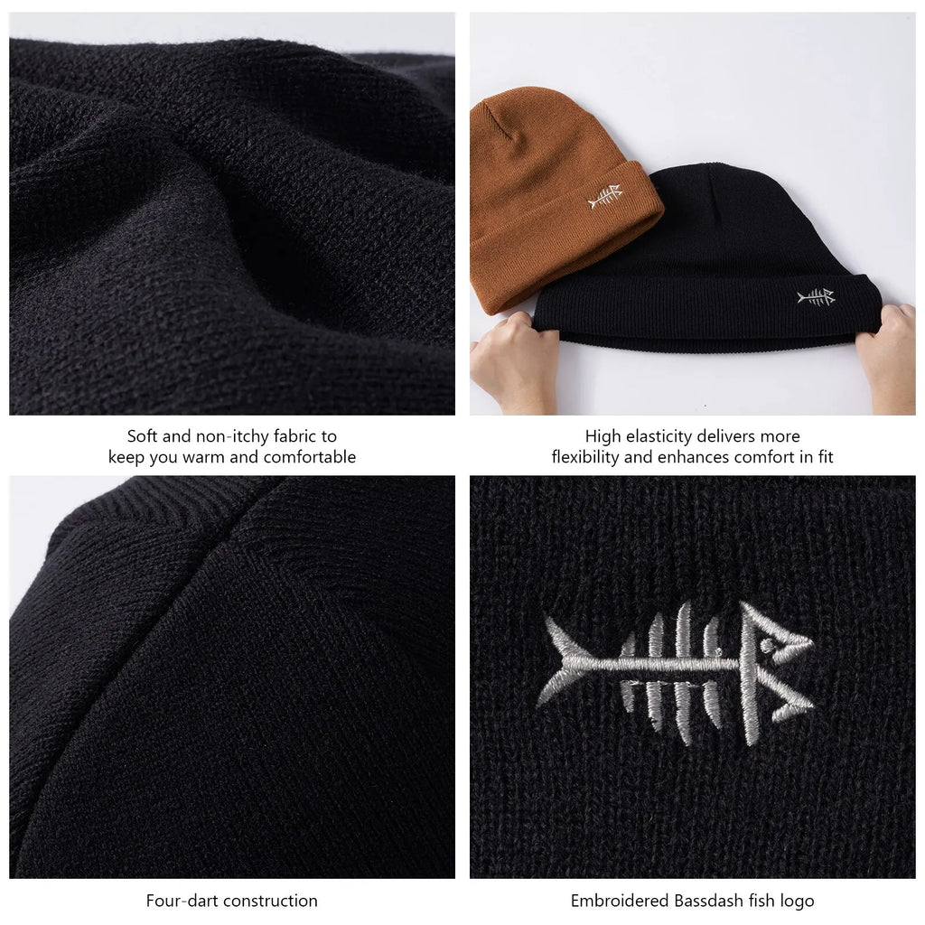 BASSDASH Winter Stretchy Knit Beanie