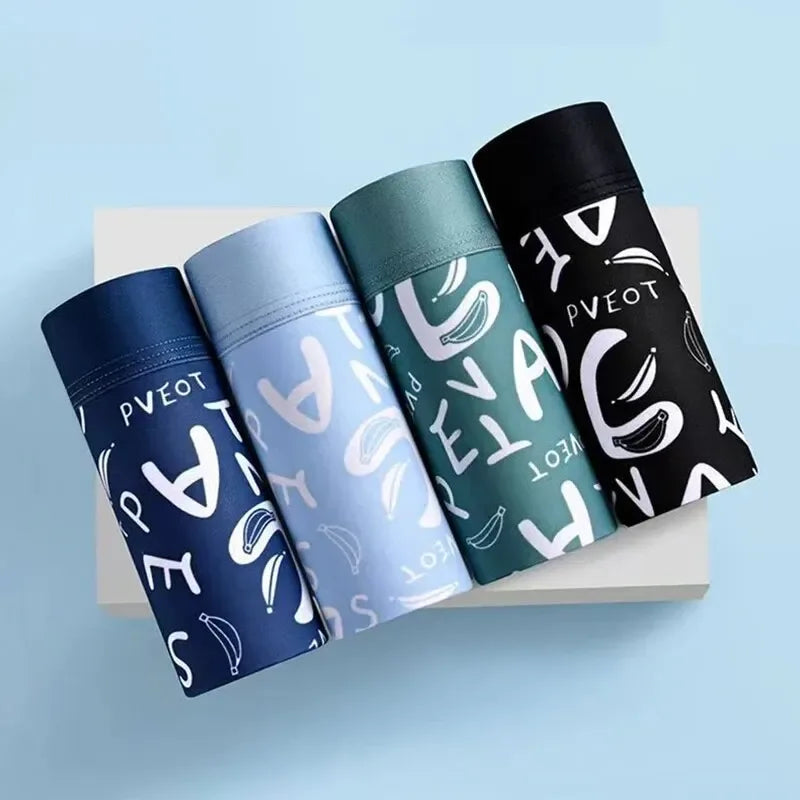 4 Pack Ice Silk Mesh Men's Boxer Shorts - ShopHub