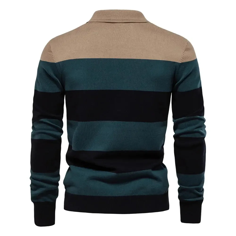 AIOPESON Men's Strip Cotton Sweaters - ShopHub