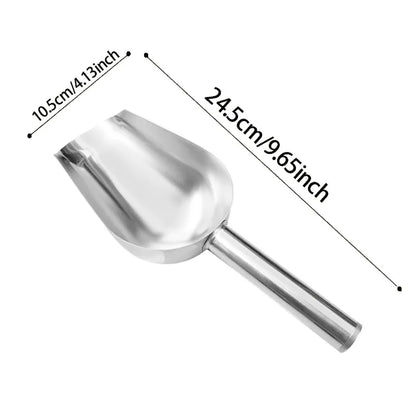 Stainless Steel Ice Shovel - Heavy-Duty Metal Scoop