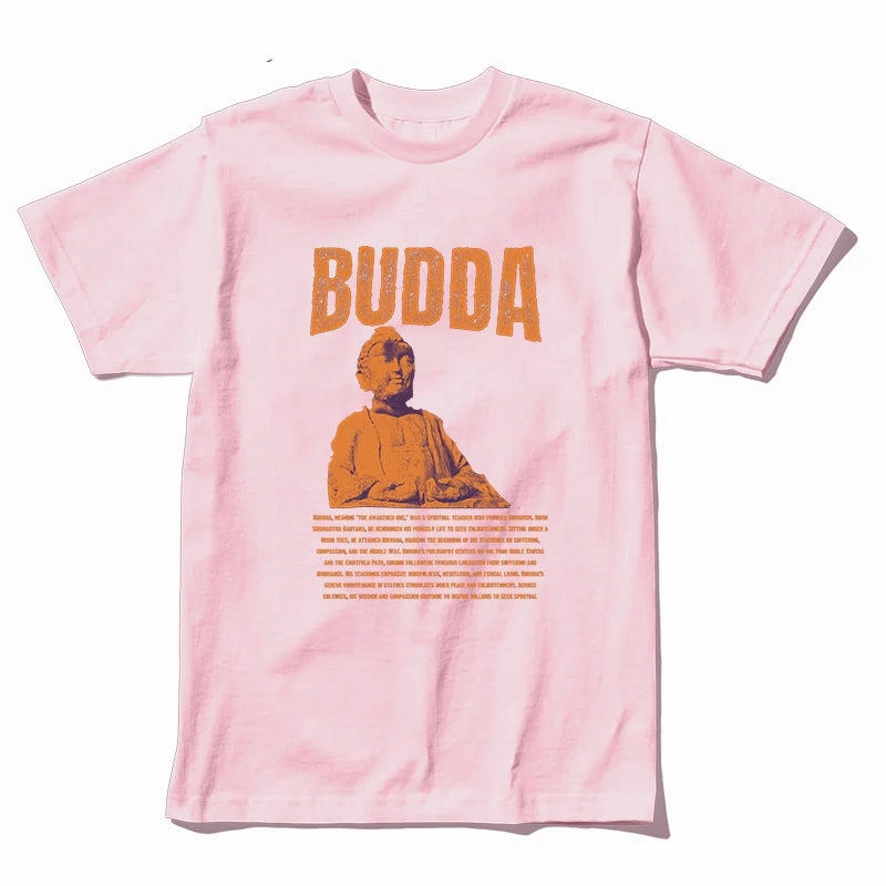 COOLMIND U0003 Buddha Statue Graphic Cotton Tee