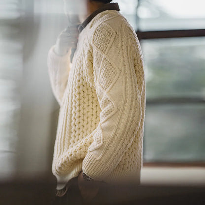 MADEN Retro Aran Crew-Neck Sweater