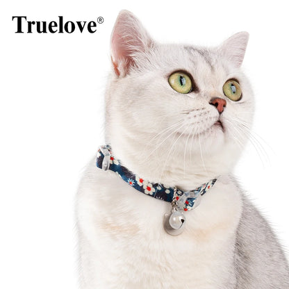 Truelove Pet Floral Collar with Bell Puppy Kitten Nameplate Necklace Cat and Dog Pet Supplies British Shorthair ChihuahuaTLC5312