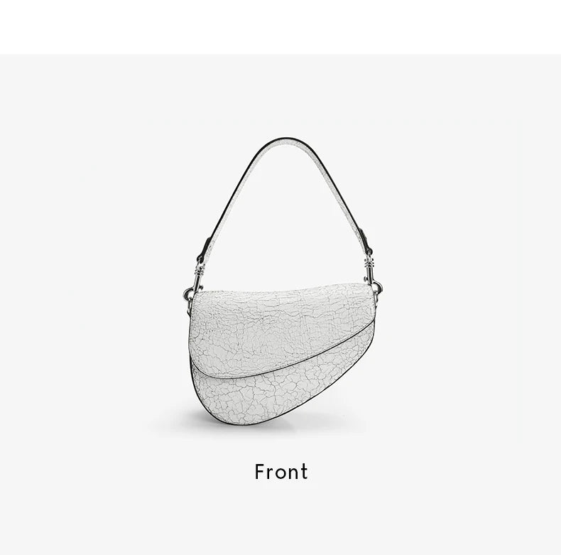 BAFELLI Animal-Print Cow Leather Saddle Bag