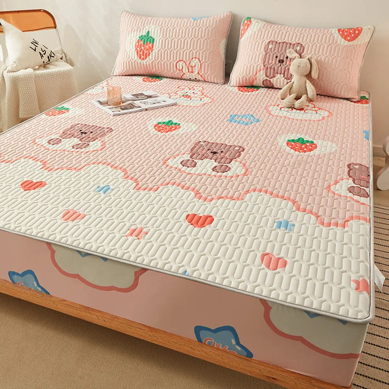 Cooling summer mattress pad and pillowcase set from ShopHub NZ, breathable and comfortable bedding for hot nights.