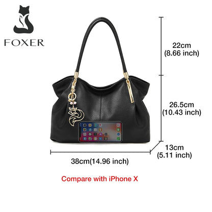 FOXER Women's Shoulder Bag — Genuine Leather Elegance for Every Day
