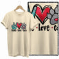 COOLMIND 100% Cotton Beige Cat Print Exclusive Graphic Women T Shirt Big Size Loose Cotton Cat Lover Women T Shirt Lovely Cat Te