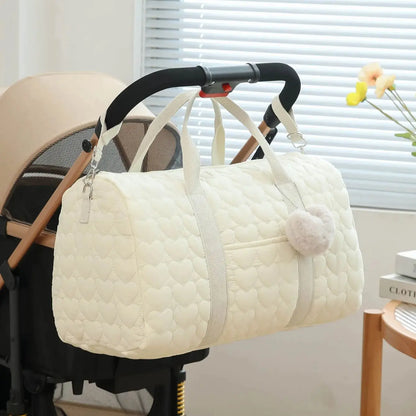 Newborn Baby Care Diaper Bag Mummy Shoulder Bag Embroidery Quilted Stroller Diaper Storage Organizer Large Handbags