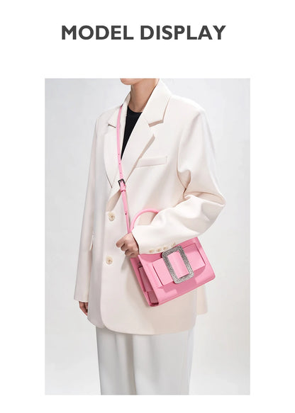 BAFELLI Diamond-Embellished Leather Satchel