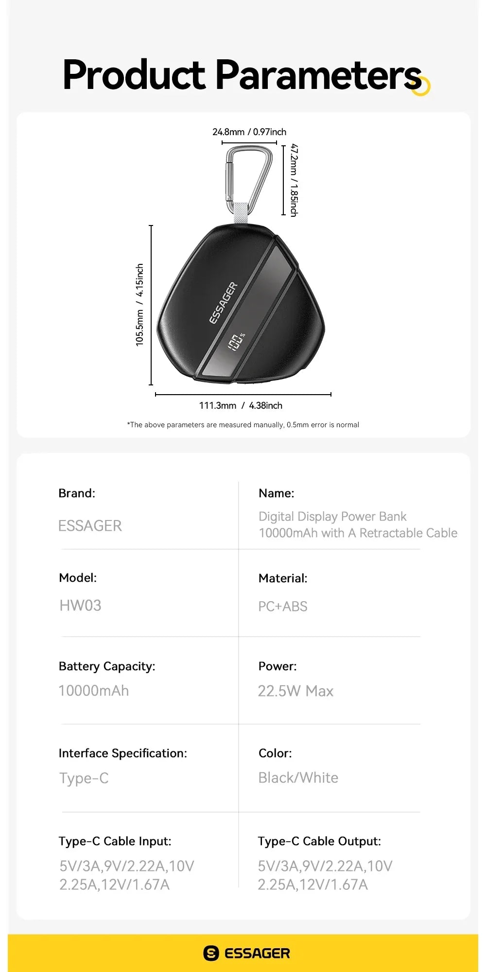 Essager 10000mAh Digital Display Power Bank - ShopHub