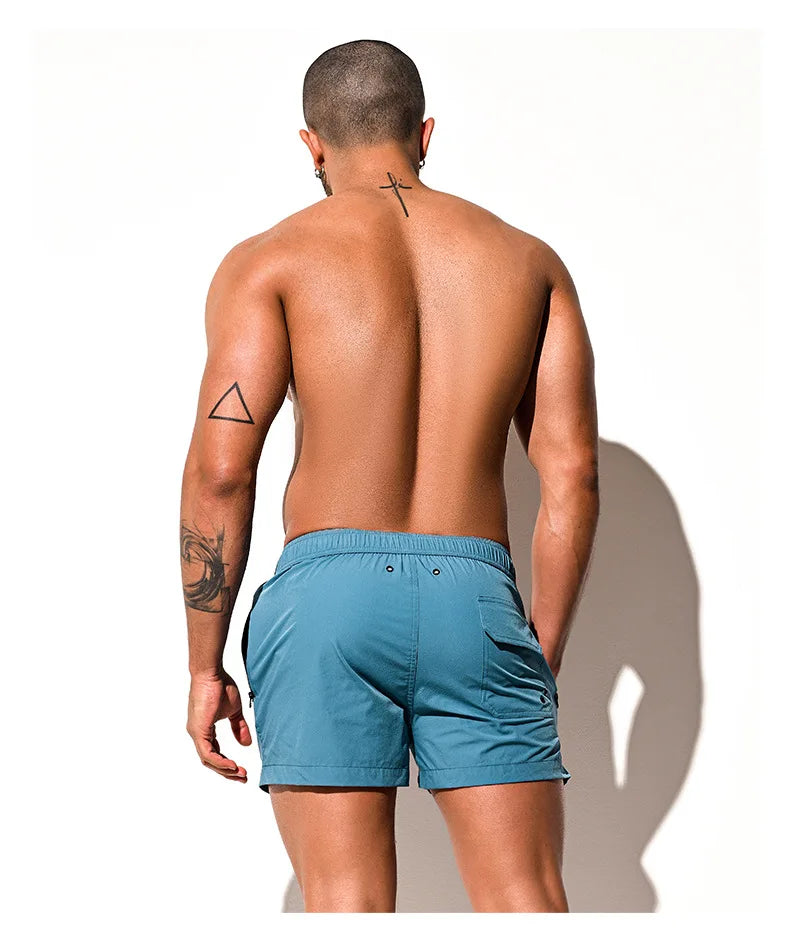 DESMIIT S47 Quick-Dry Swim Shorts with Zipper Pocket
