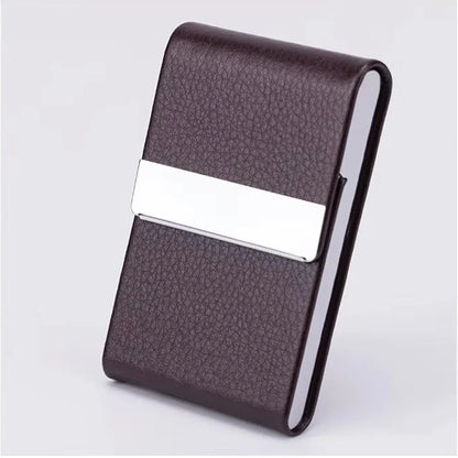 RFID Business Credit Card Holders Luxury Leather Men Wallets Metal Bank Cardholder Case Storage Visit Purses Minimalist Wallet