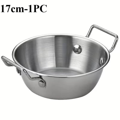 Stainless Steel Noodle Bowl with Handle - Ramen Soup Salad Bowl for Home, Camping, and Picnic