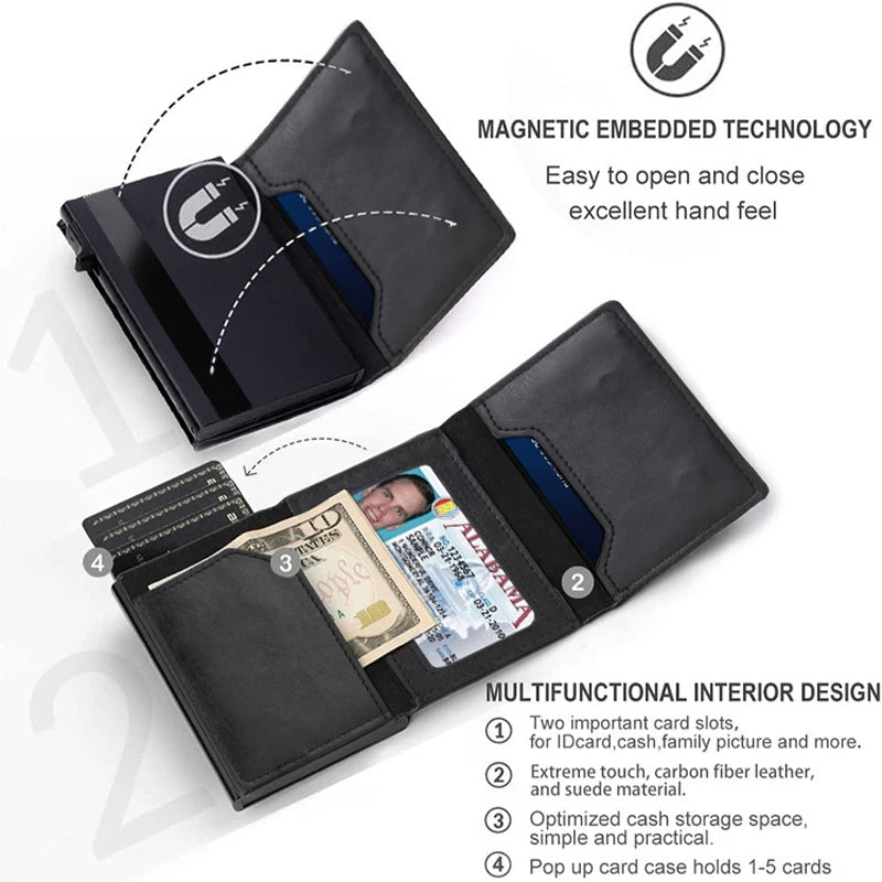 Rfid Carbon Fibe Airtag Wallets