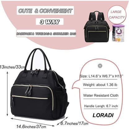 Fashion Diaper Bag for Newborn Baby Waterproof Light Weight Protable Mommy Diaper Backpack for Quick Outing Nappy Changing Bag