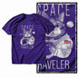 G49 Purple Big Size Cool 100% Cotton  Men's Cat Printed Graphic T-shirt |  Streetwear O-neck men's Tee Tshirt