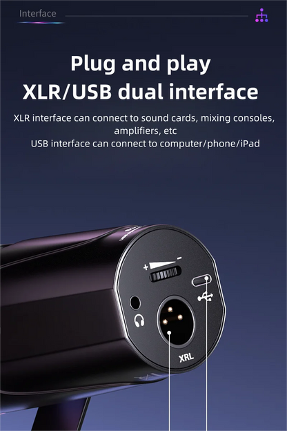 Bluedio S3000 Microphone - USB/XLR Dynamic Mic for Gaming, Streaming, and PS5/4 with Headphone Jack, RGB, and Mute Function