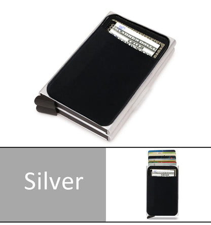 RFID Metal Wallet Double Card Case Pop Up Card Holder 12 Cards Automatic Aluminum Box Cardholder Smart Minimalist Walet for Men