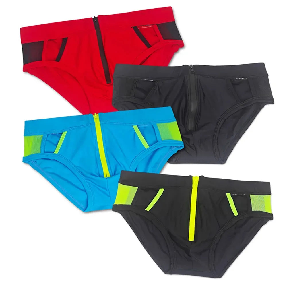 UXH Men's Zipper Swim Briefs - ShopHub