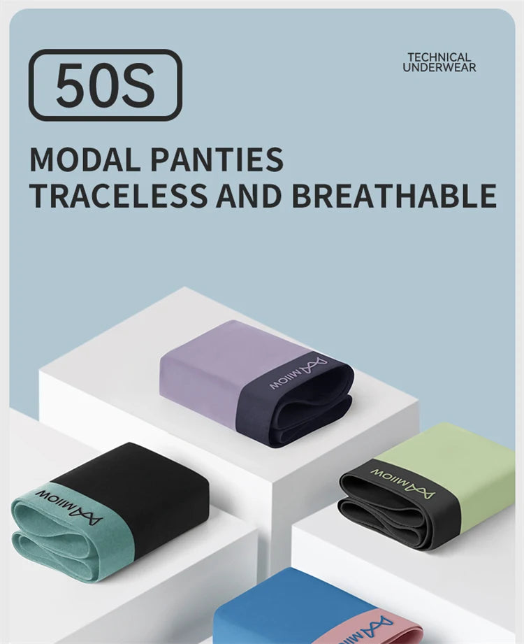 MiiOW Modal Men's Boxer Briefs 3pcs Set - Silky 50S Antibacterial Underwear