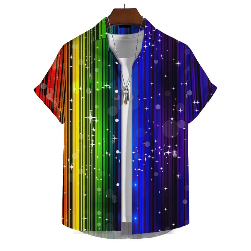 Men’s 3D Print Rainbow Shirt (10 different designs available) Habicare