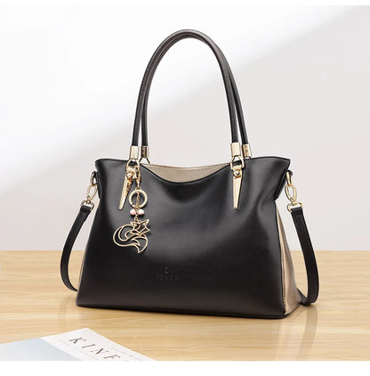 FOXER Leather Women's Shoulder Bag Cowhide Leather Crossbody Bag Luxury Female Handbag Tote Purse Festival Gift for Wife,Mom