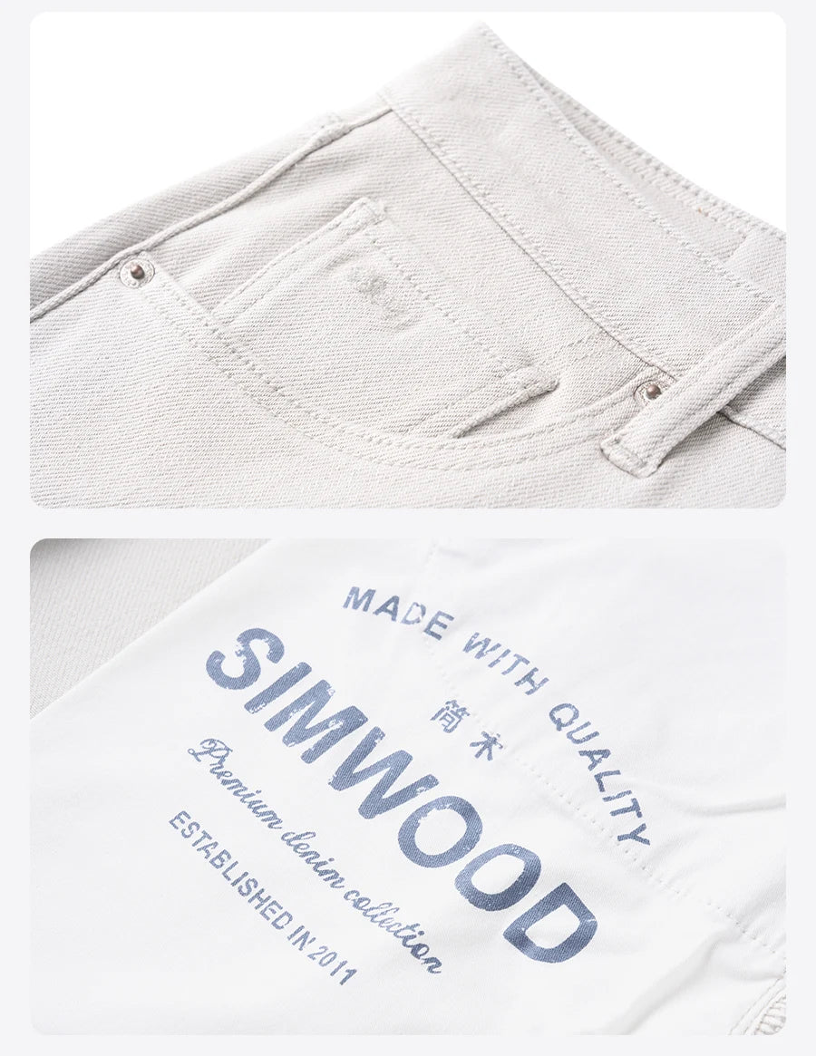 SMWOOD 2026 Autumn Winter New Men's 14OZ Heavyweight Jeans 4-Way Stretch Casual Denim Pants Durable Comfortable Trousers