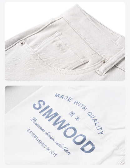 SMWOOD 2026 Autumn Winter New Men's 14OZ Heavyweight Jeans 4-Way Stretch Casual Denim Pants Durable Comfortable Trousers