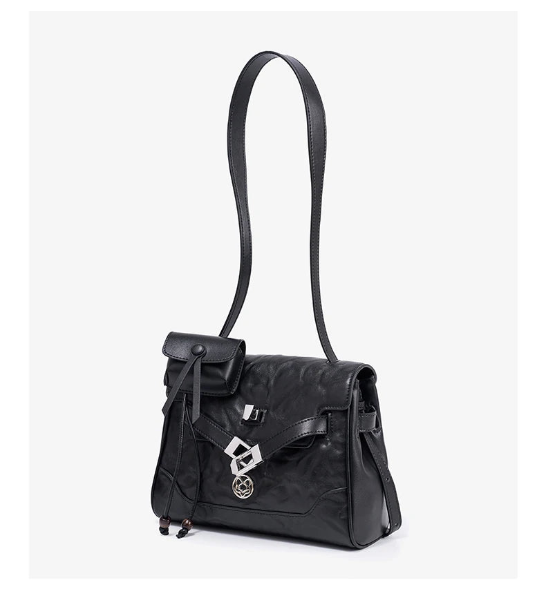 FOXER Vintage Wrinkle Genuine Leather Tote Bag