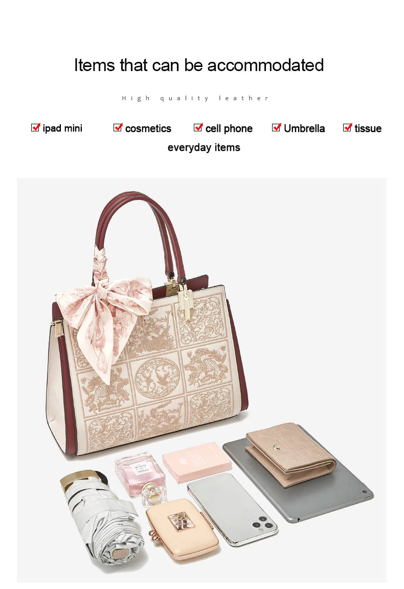 FOXER Split Leather Large Tote Handbag