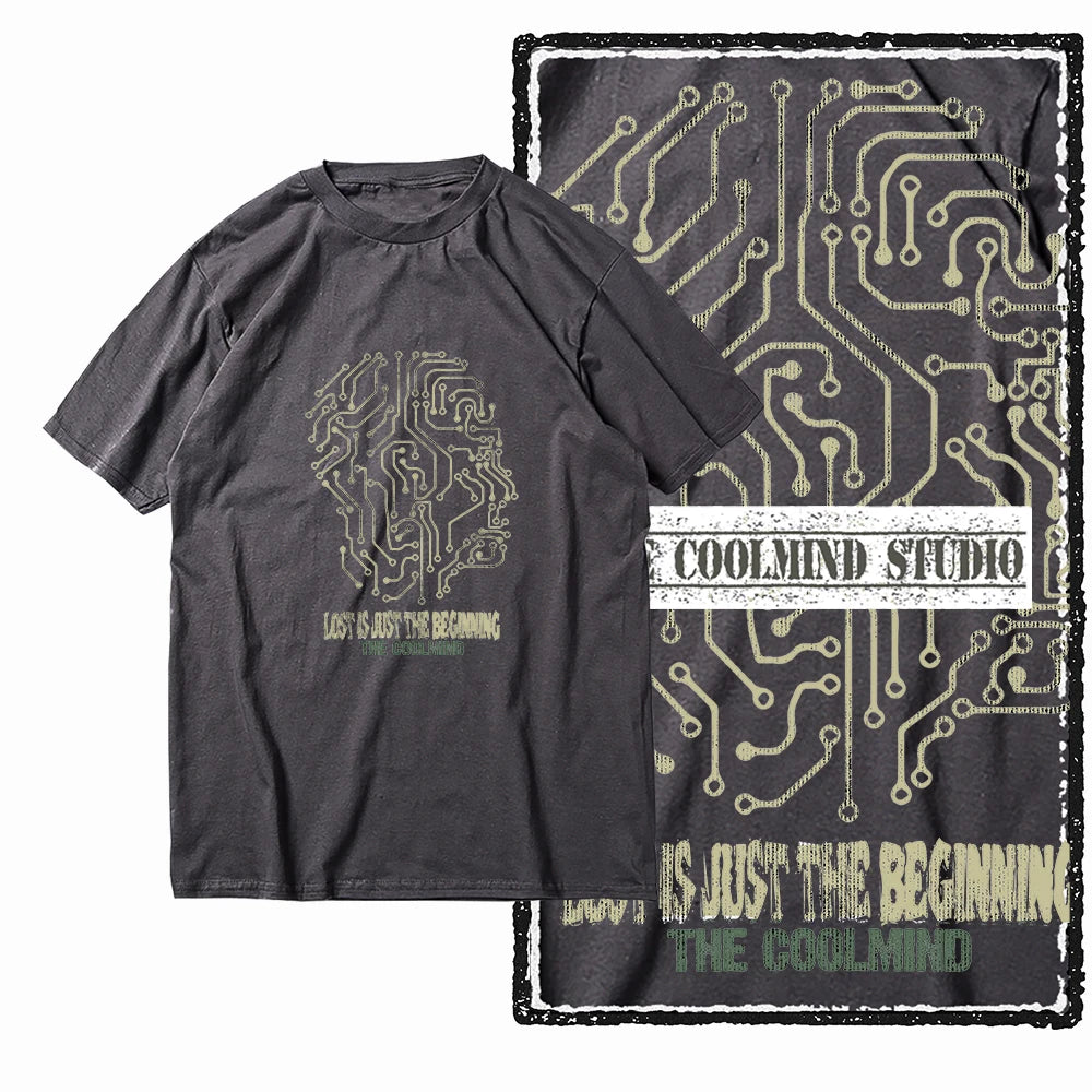 COOLMIND Unisex Circuit Mindset Graphic Cotton T-Shirt | Streetwear