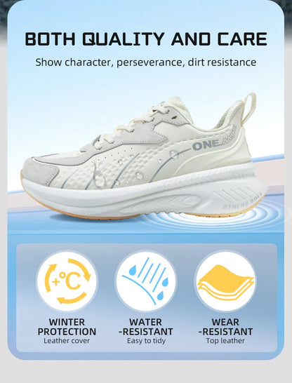 ONEMIX Black Leather Training Running Shoes