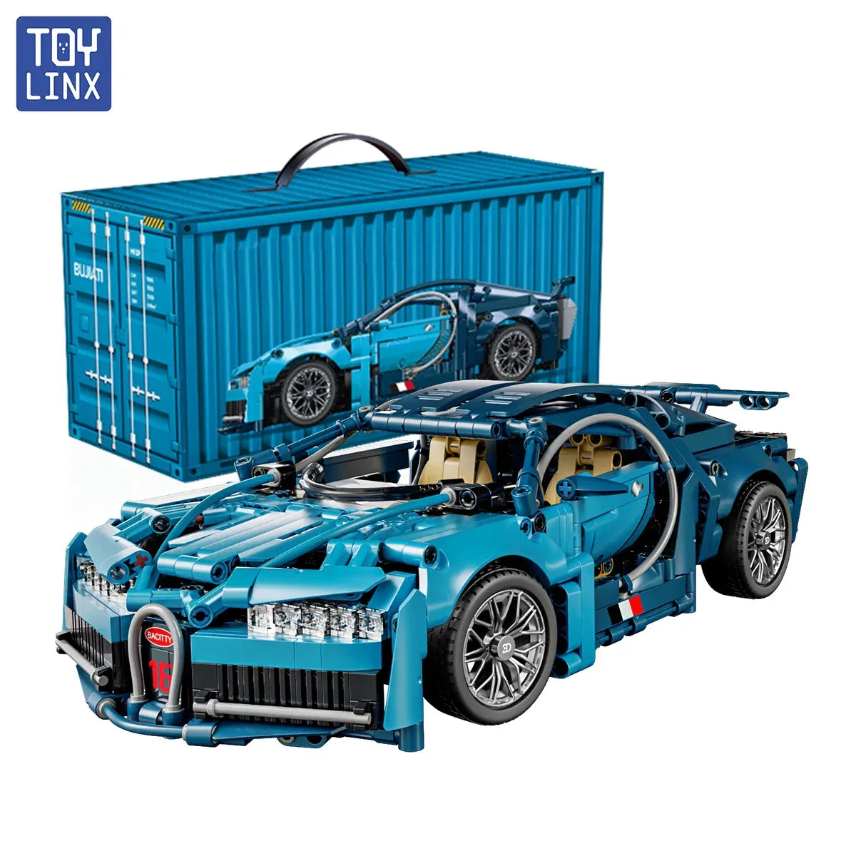 TOYLINX 1:14 Blue Bugatti Car Building Set! - ShopHub