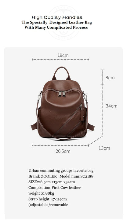 ZOOLER 2026 Limited &New Women Leather Backpack 100% Genuine Leather Backpack Fashion Travel Bag Girls Hot Business Need #SC2188