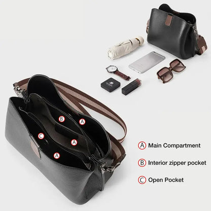FOXER Genuine Leather Women's Shoulder Bag 2026 Casual Lager Tote Bag PVC Female Crossbody Purse