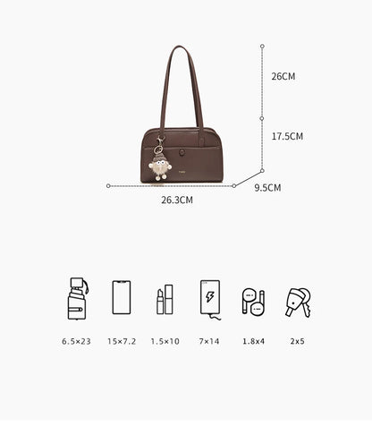 FOXER Female Shoulder Bag PU Leather Cross Body Bag 2026 New Fashion Messenger Bag Large Capacity Commute Daliy