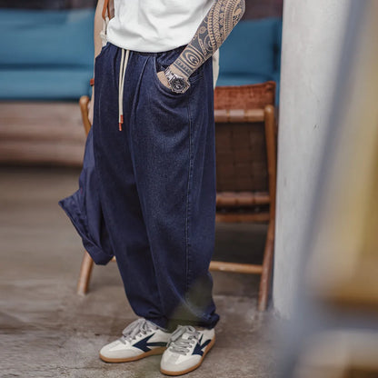 Maden Vintage Men's Solid 10oz Jogger Denim Jeans