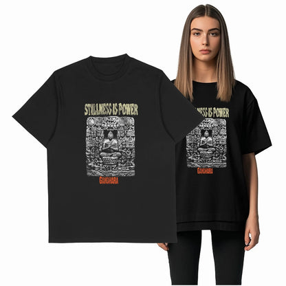 COOLMIND X0080 Serenity Buddha Graphic Cotton Tee