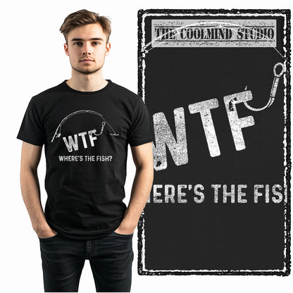 COOLMIND Z1018 Funny Fishing Graphic Cotton Tee